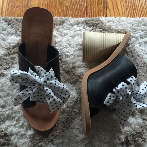 Dolce Vita Black Polka Dot Amber Sandal, Size 7.5 - Picture 4 of 8